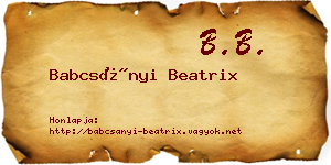 Babcsányi Beatrix névjegykártya