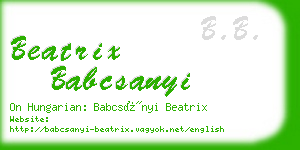 beatrix babcsanyi business card